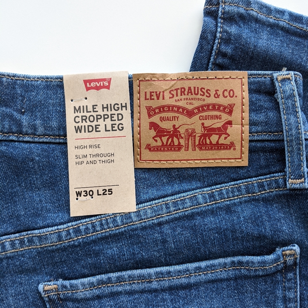 Levi's Mile High Wide Leg Pipe Down Cropped Jeans - Picture 6 of 8